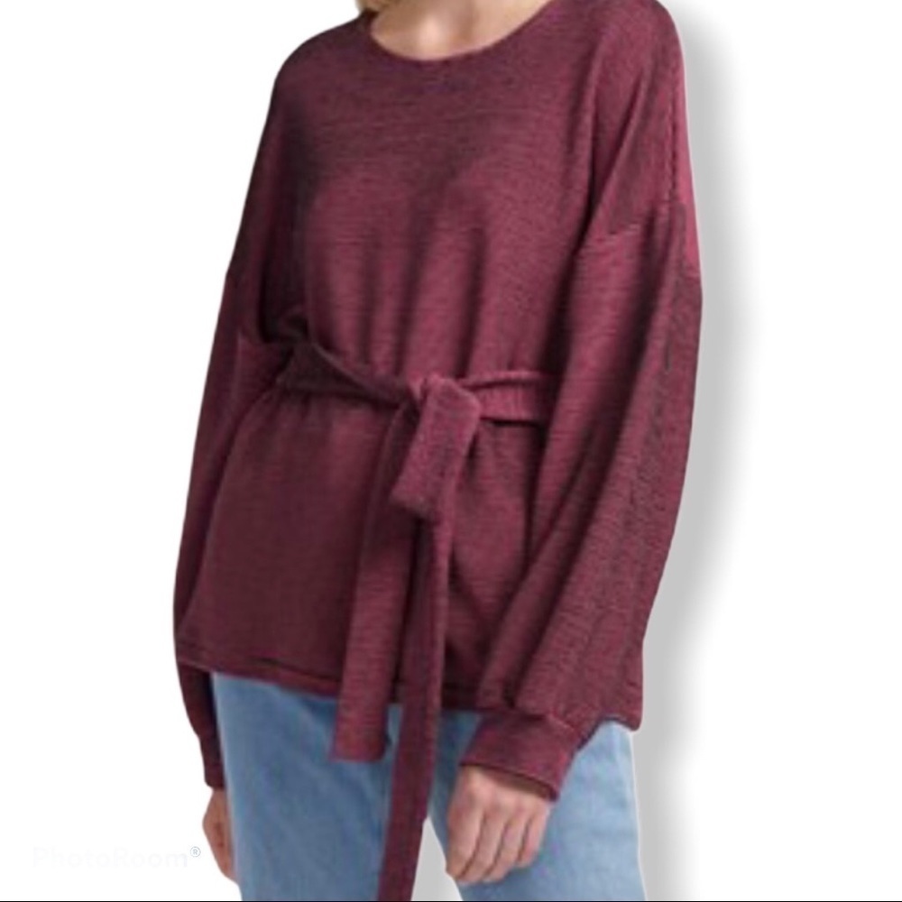 French Connection Burgundy Striped Sweater - Picture 4 of 5